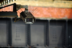 Frontansicht einer Überwachungskamera