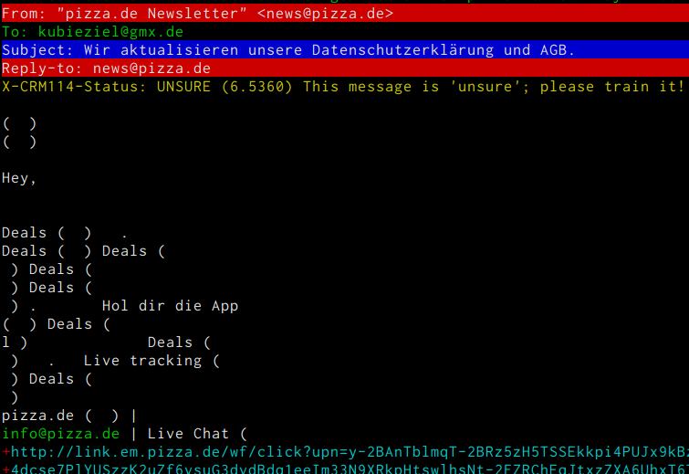 Screenshot von pizza.de